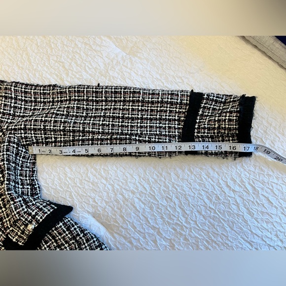 Black & White Tweed Silver Buttons Blazer Jacket Size 10 - Picture 9 of 9